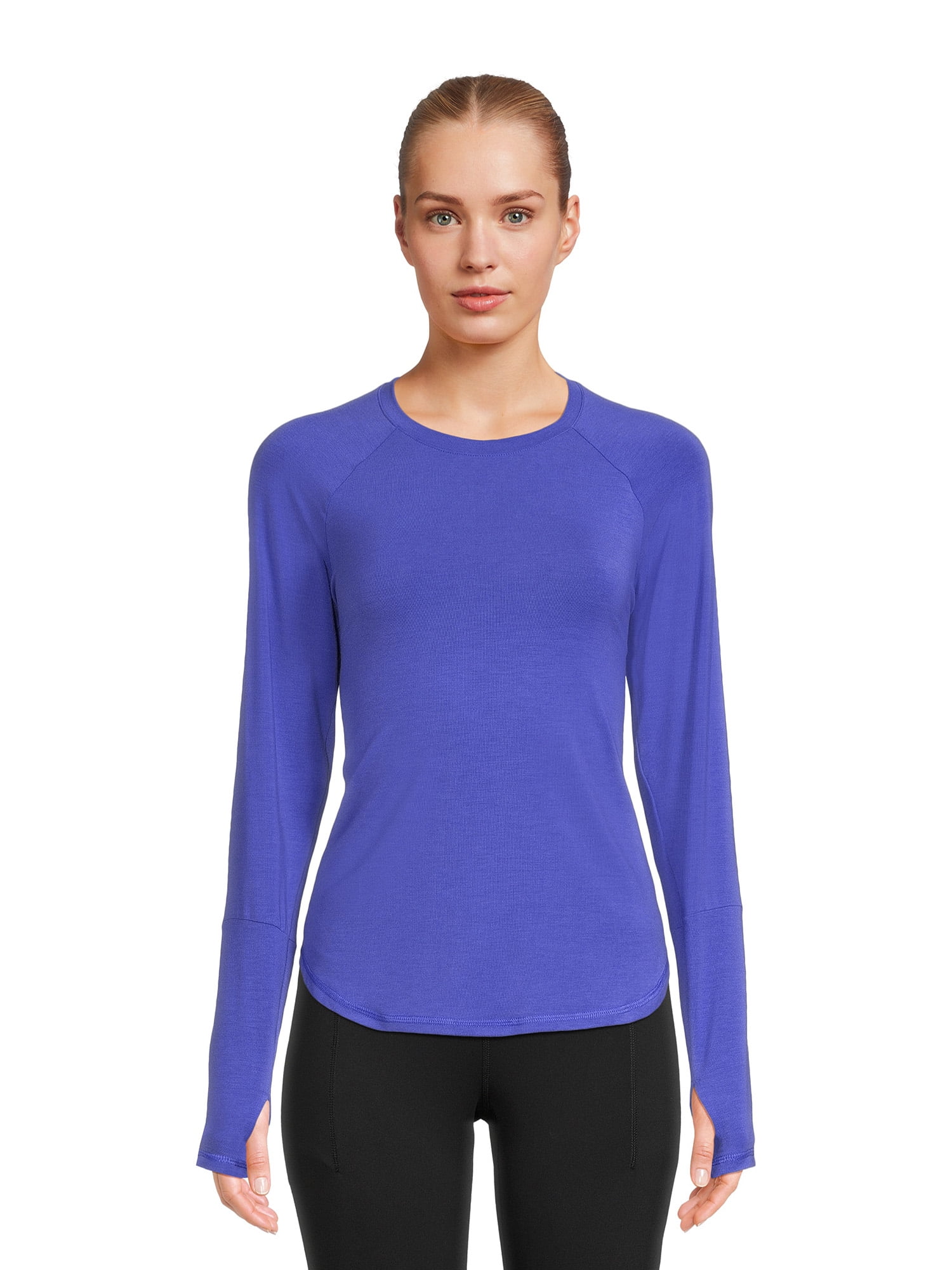 Avia Womenâs Performance Tee with Long Sleeves, Sizes XS-3XL - Walmart.com