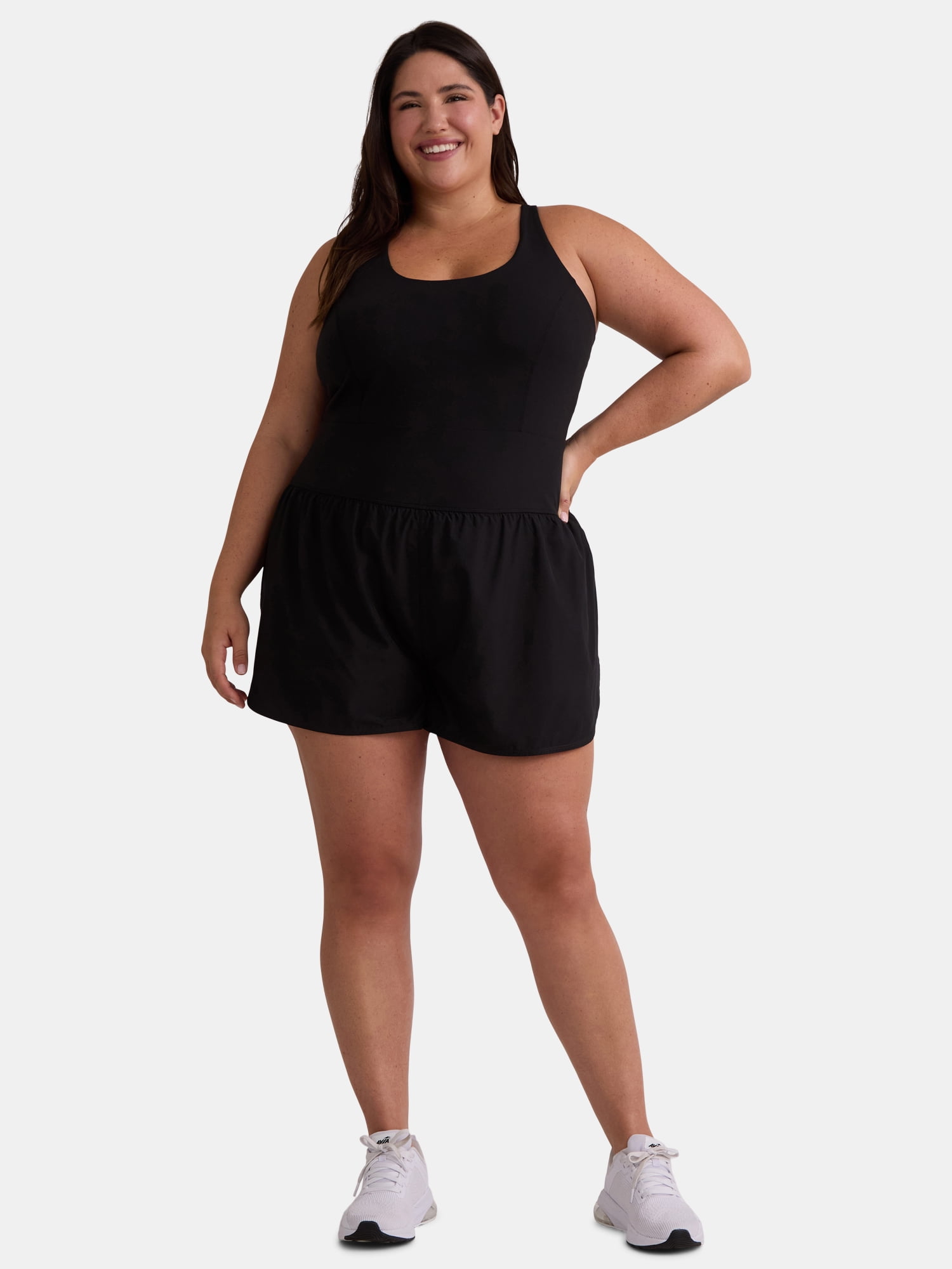 Avia Women's and Women's Plus Active Bodysuit with Builtin Bra, Sizes — free download