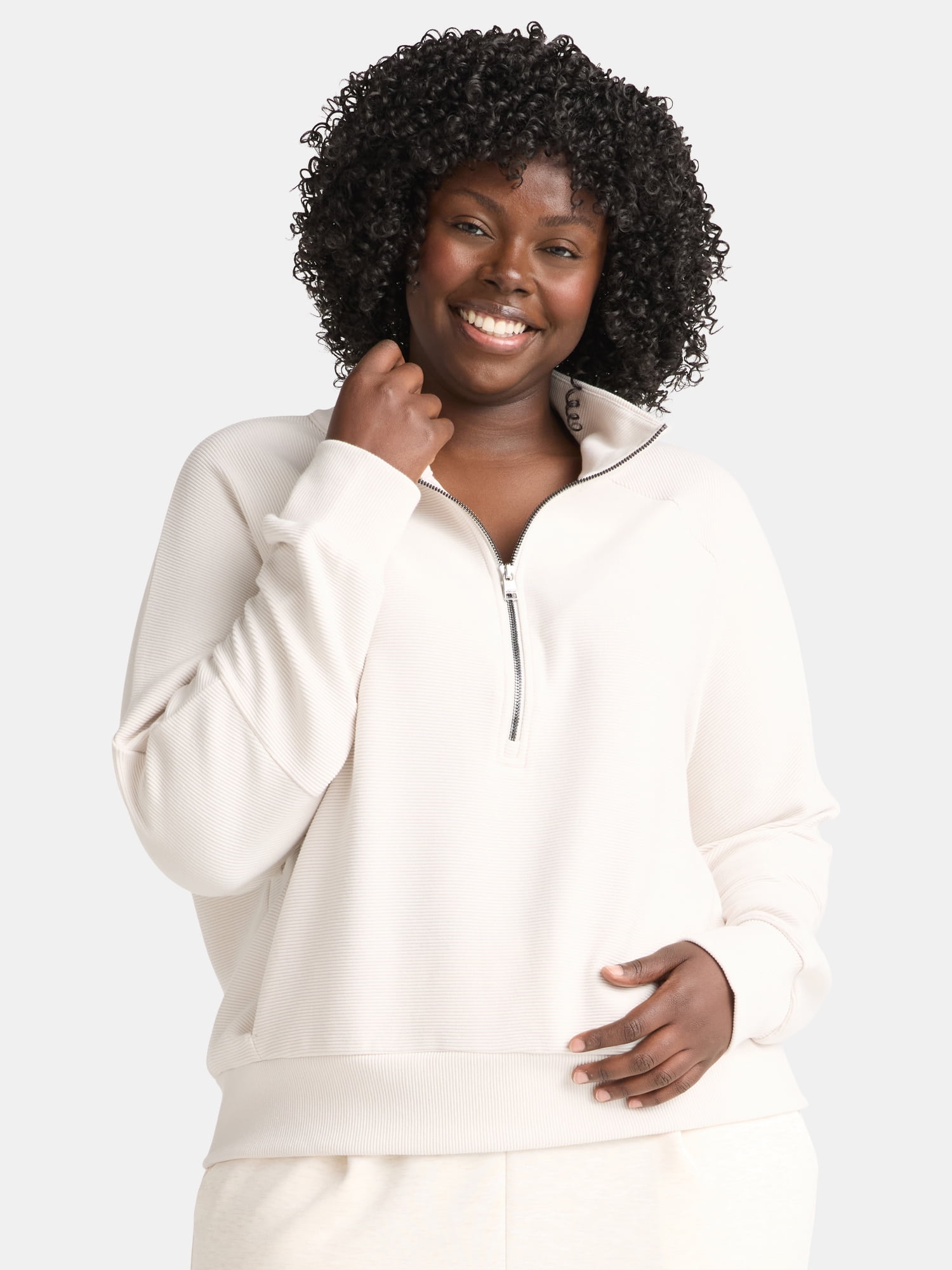 Avia Women's and Women's Ottoman 1/2 Zip Sweatshirt, Sizes XS-4X