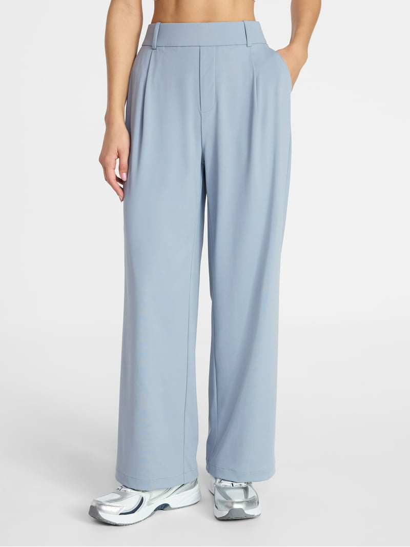 Avia Women's and Women's Plus Pleated Interlock Pants, 29.5