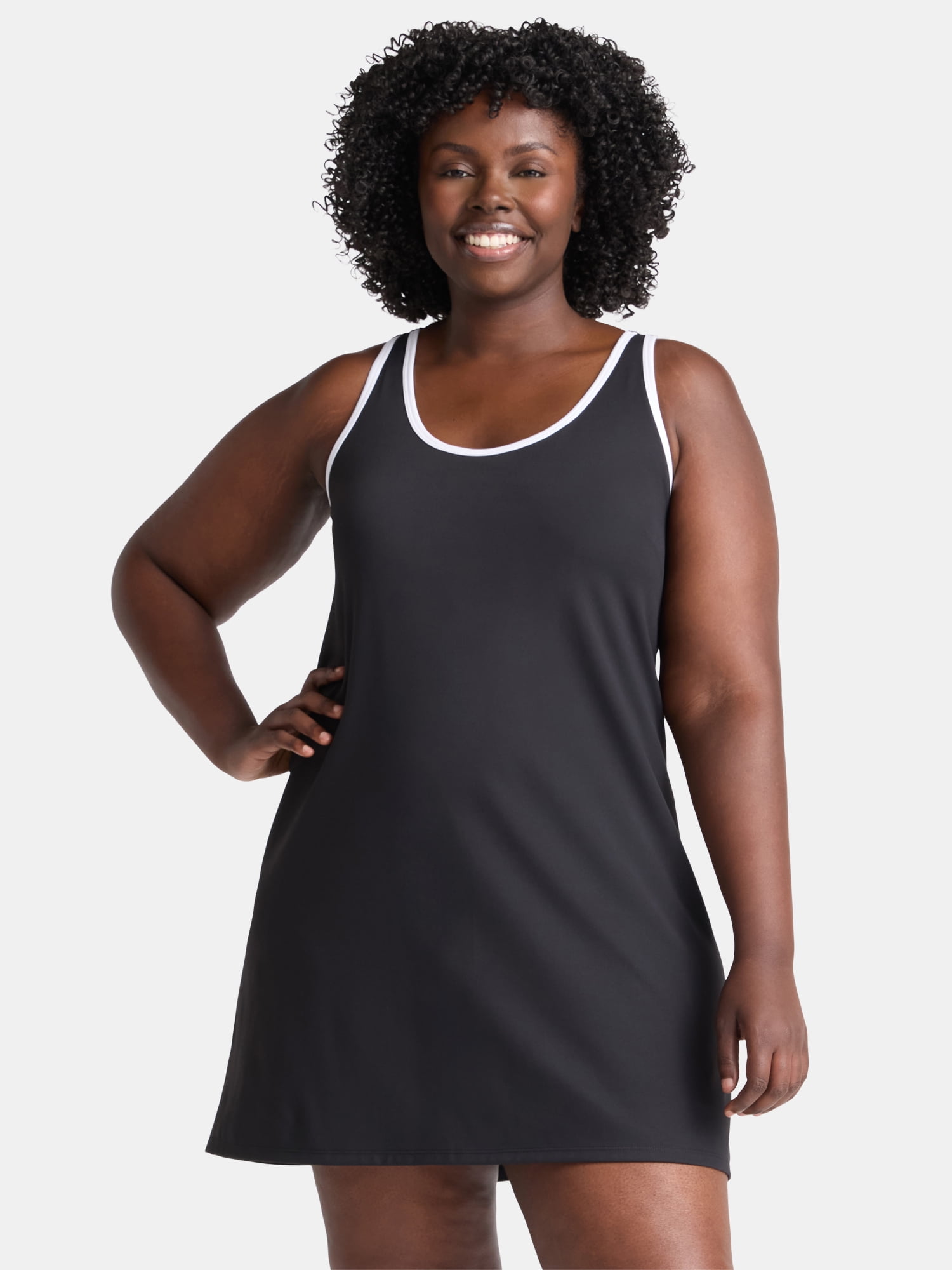 Avia Women's and Women's Plus Racerback Active Piped Dress, Size XS-4X