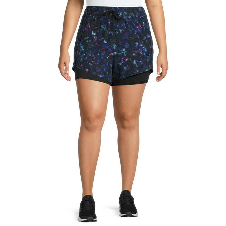 Avia Women's Plus Size 5 Shorts with Biker Liner 