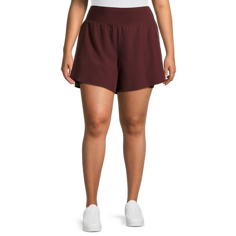 Avia Women's Plus Size Compression Waist Run Shorts, 5.5 Inseam, Sizes  1X-4X