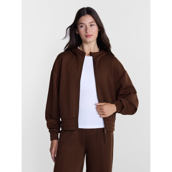 Avia Women's Plus Size Cropped Zip Hoody, Sizes 1X-4X