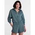 thumbnail image 1 of Avia Women's Plus Size Cropped Zip Hoody, Sizes 1X-4X, 1 of 7