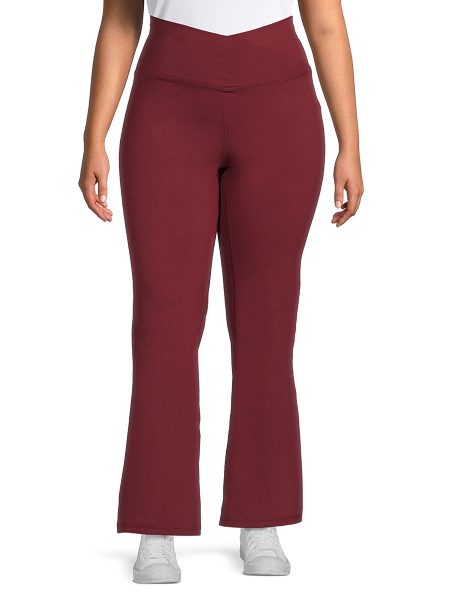 Avia Women's Plus Size Crossover Waist Flare Yoga Pants