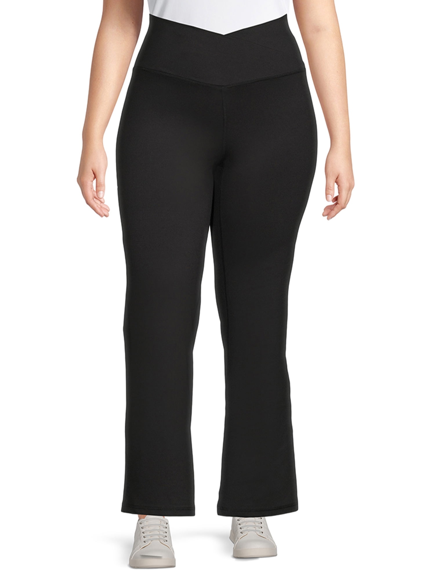 Avia Women's Plus Size Crossover Waist Flare Yoga Pants