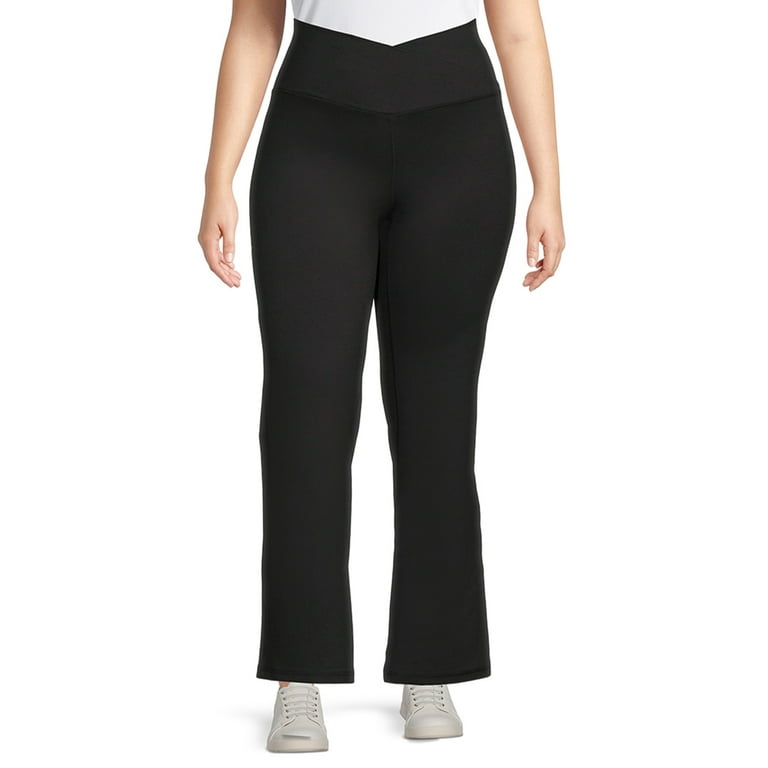 Avia Women's Plus Size Crossover Waist Flare Yoga Pants