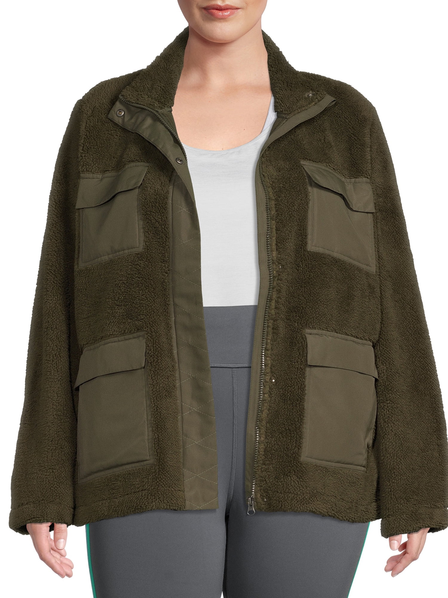 Faux shearling utility best sale jacket