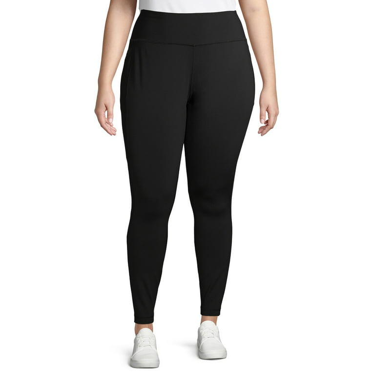Avia Women's Plus Size High Waisted Moisture Wicking Leggings with