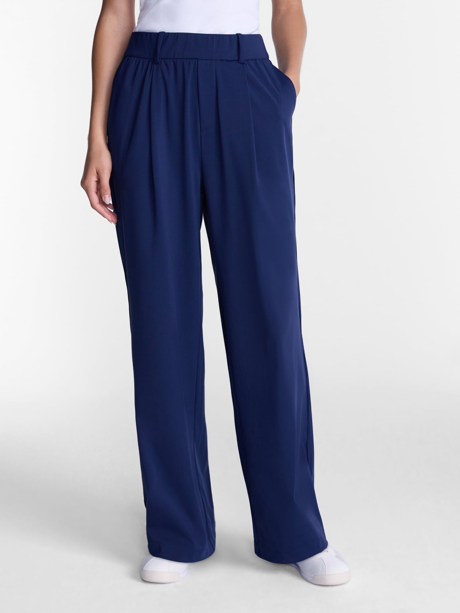 Avia Women's and Women's Plus Interlock Wide Leg Trousers, 31" Inseam, Sizes XS-4X