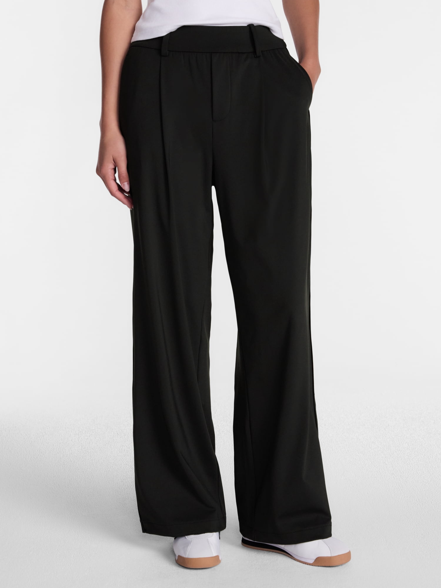 Avia Women's and Women's Plus Interlock Wide Leg Trousers, 31" Inseam, Sizes XS-4X