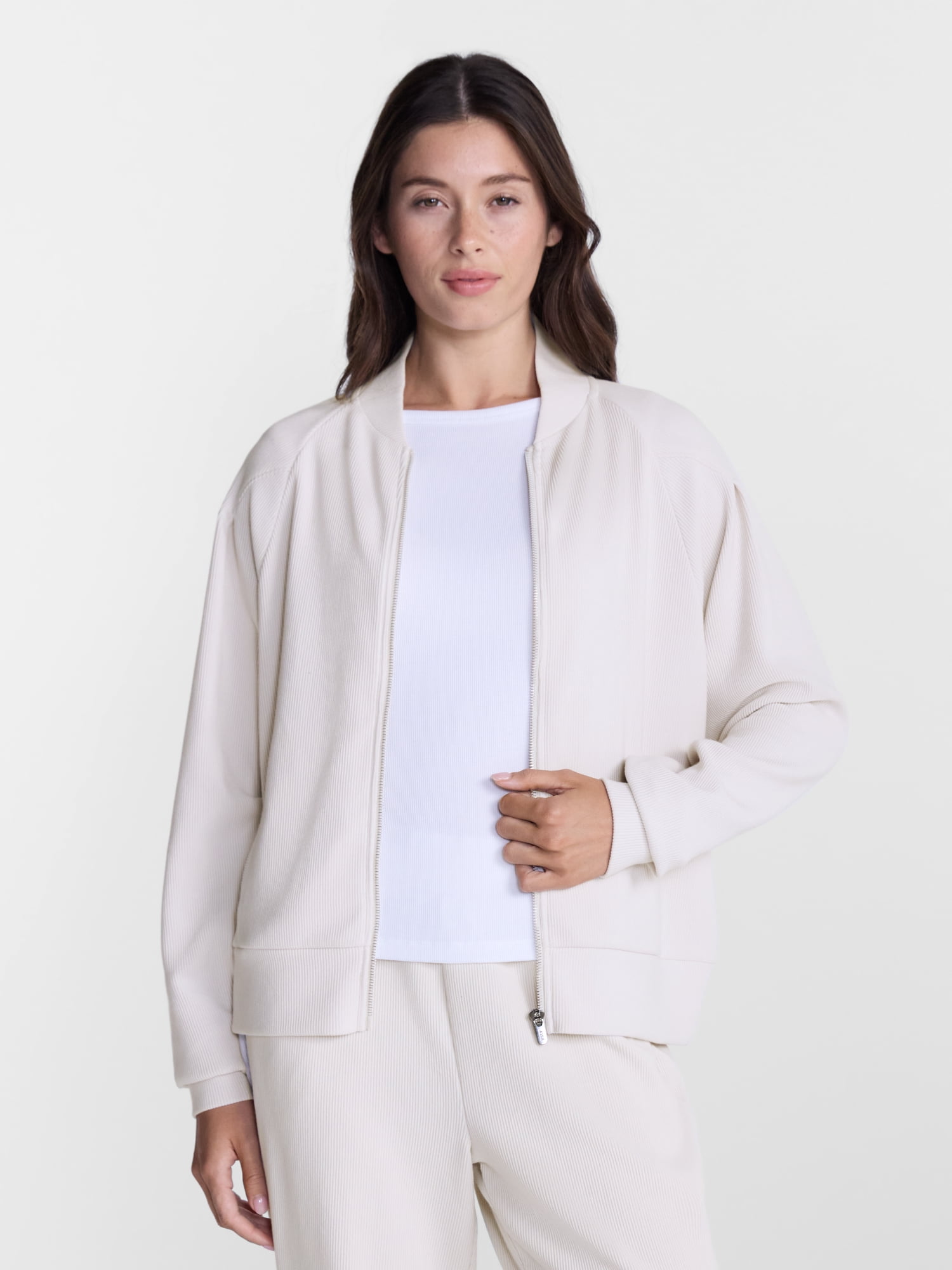 Avia Women's Plus Size Ottoman Full Zip Bomber, Sizes 1X-4X