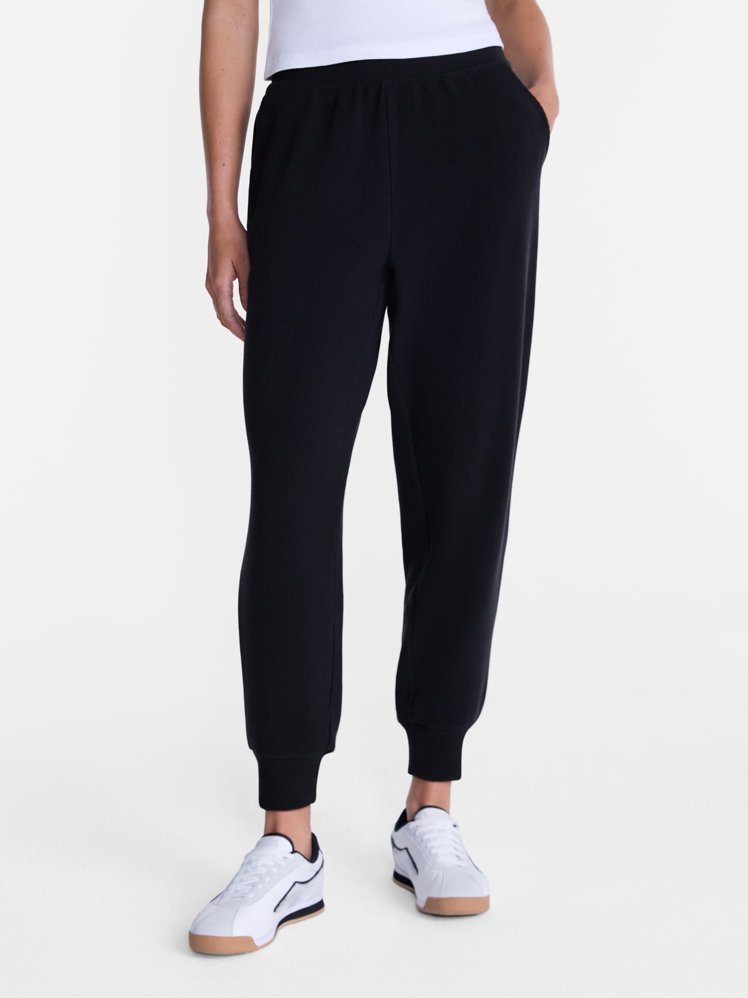 Avia Women's and Women's Plus Ribbed Ottoman Joggers, Sizes XS-4X