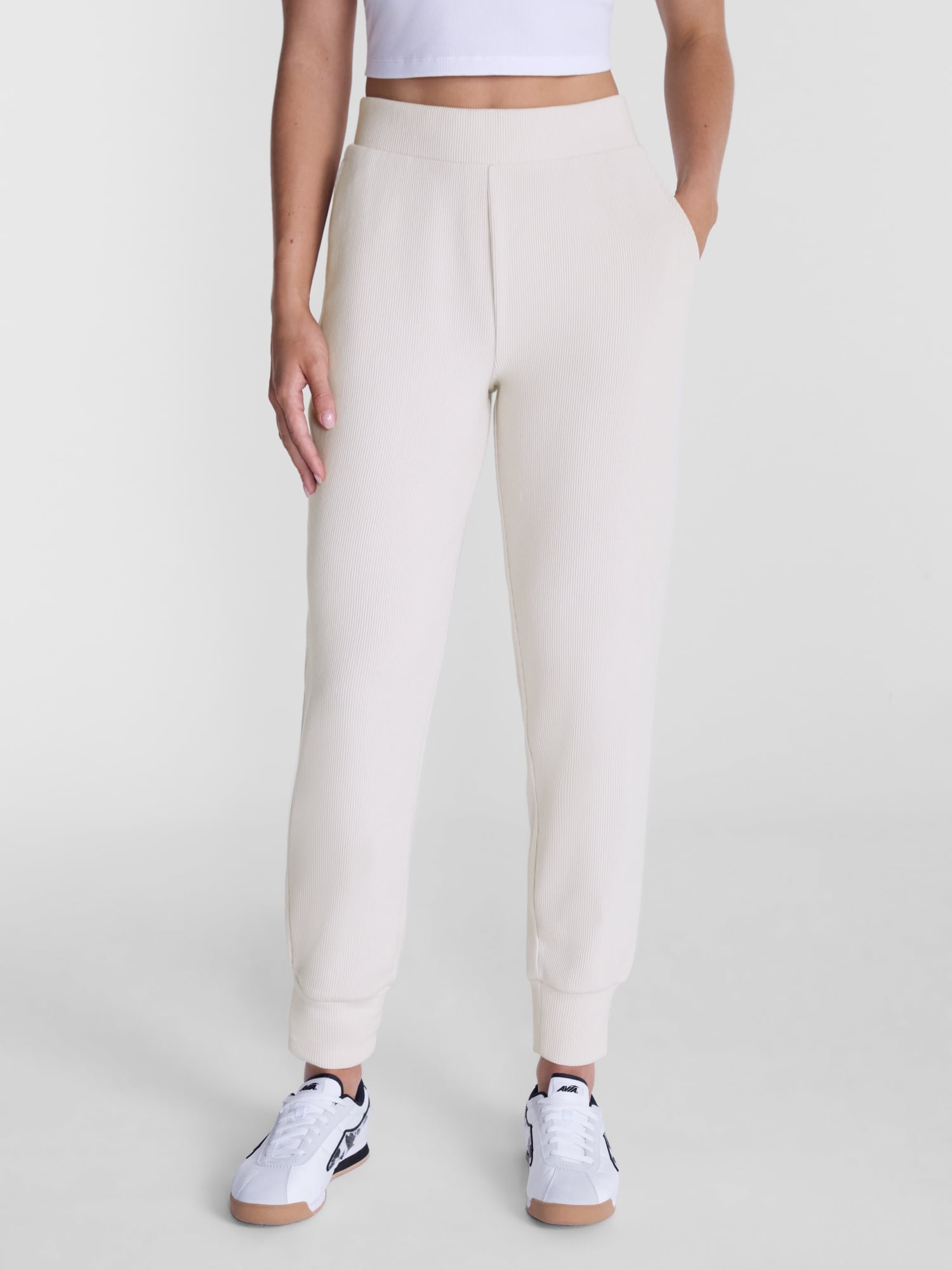 Avia Women's and Women's Plus Ribbed Ottoman Joggers, Sizes XS-4X