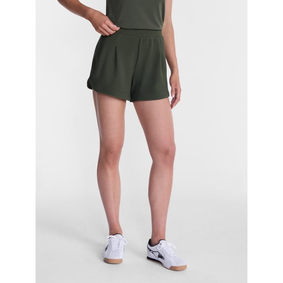 Avia Women's and Women's Plus Ribbed Ottoman Lounge Shorts, 4.25'' Inseam, Sizes XS-4X