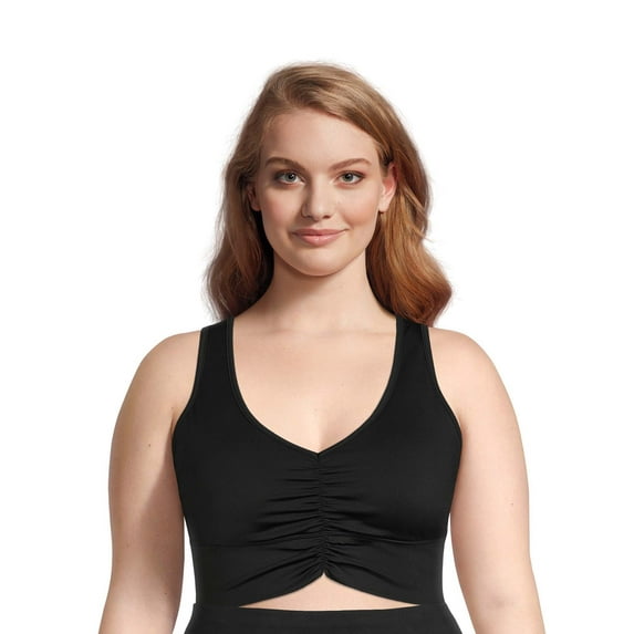 Avia Women's Plus Size Ruched V-Neck Sports Bra