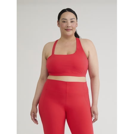 Avia Women's and Women’s Plus SoftSculpt One Shoulder Sports Bra, Sizes XS-4X