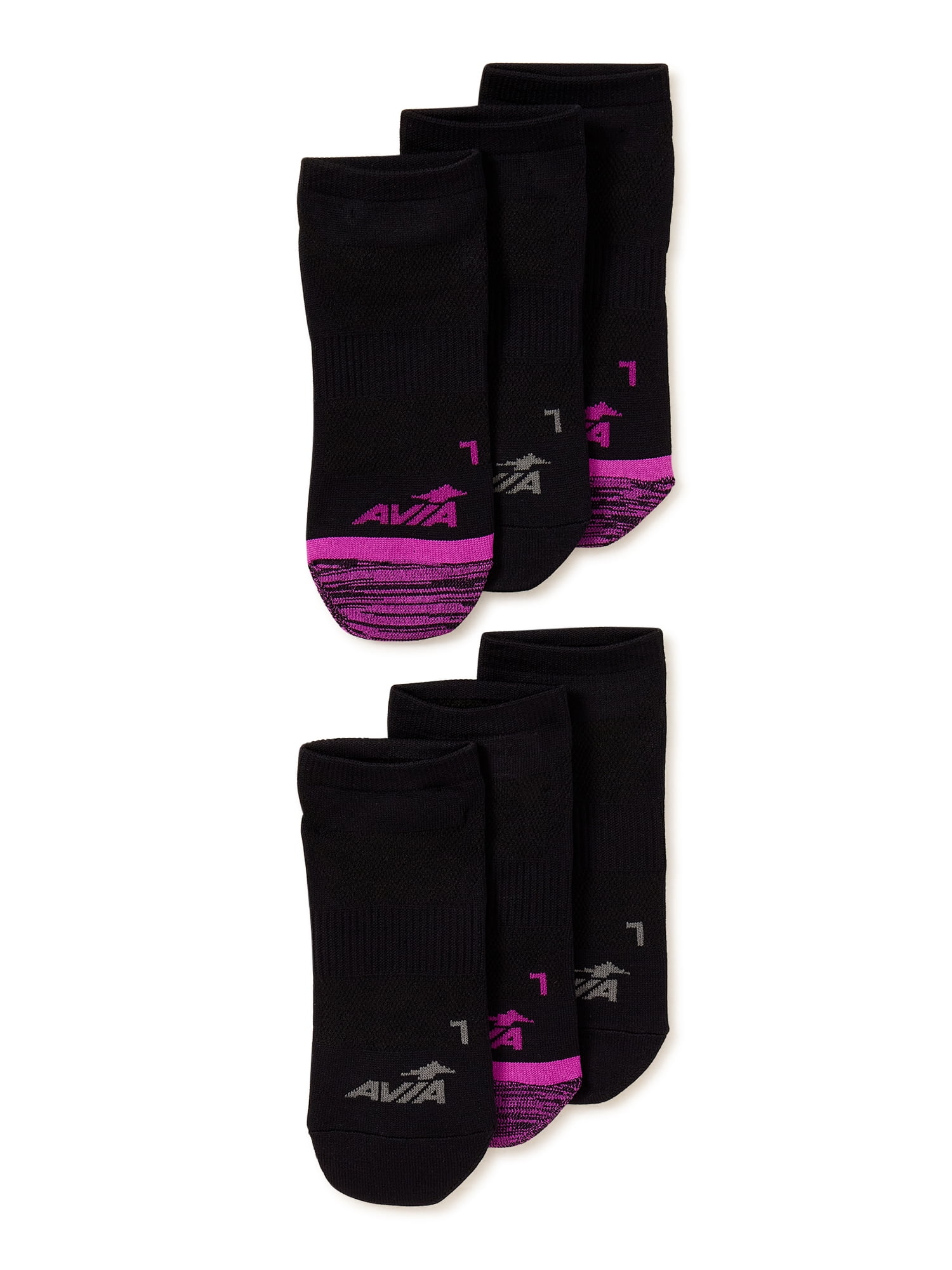 Avia Women's Premium Lightweight No Show LowCut Socks, 6Pack