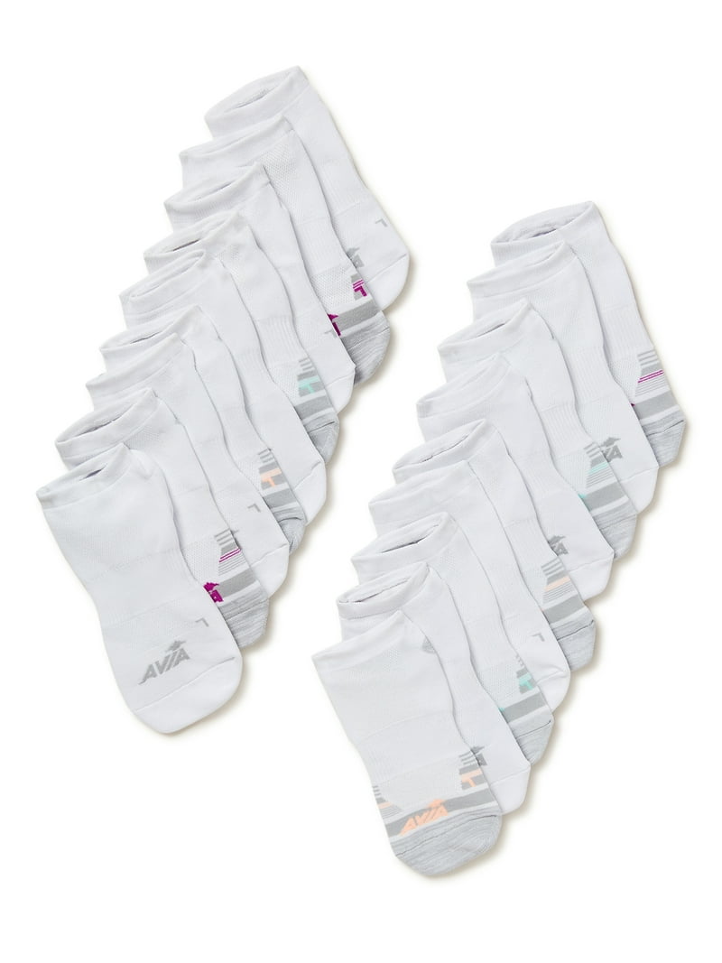 Avia Women's Cushioned Compression No Show Socks 18-Pack, Size