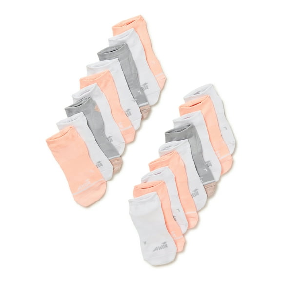 Avia Women's Pro-Tech Lightweight Flatknit No Show Socks, 18-Pack