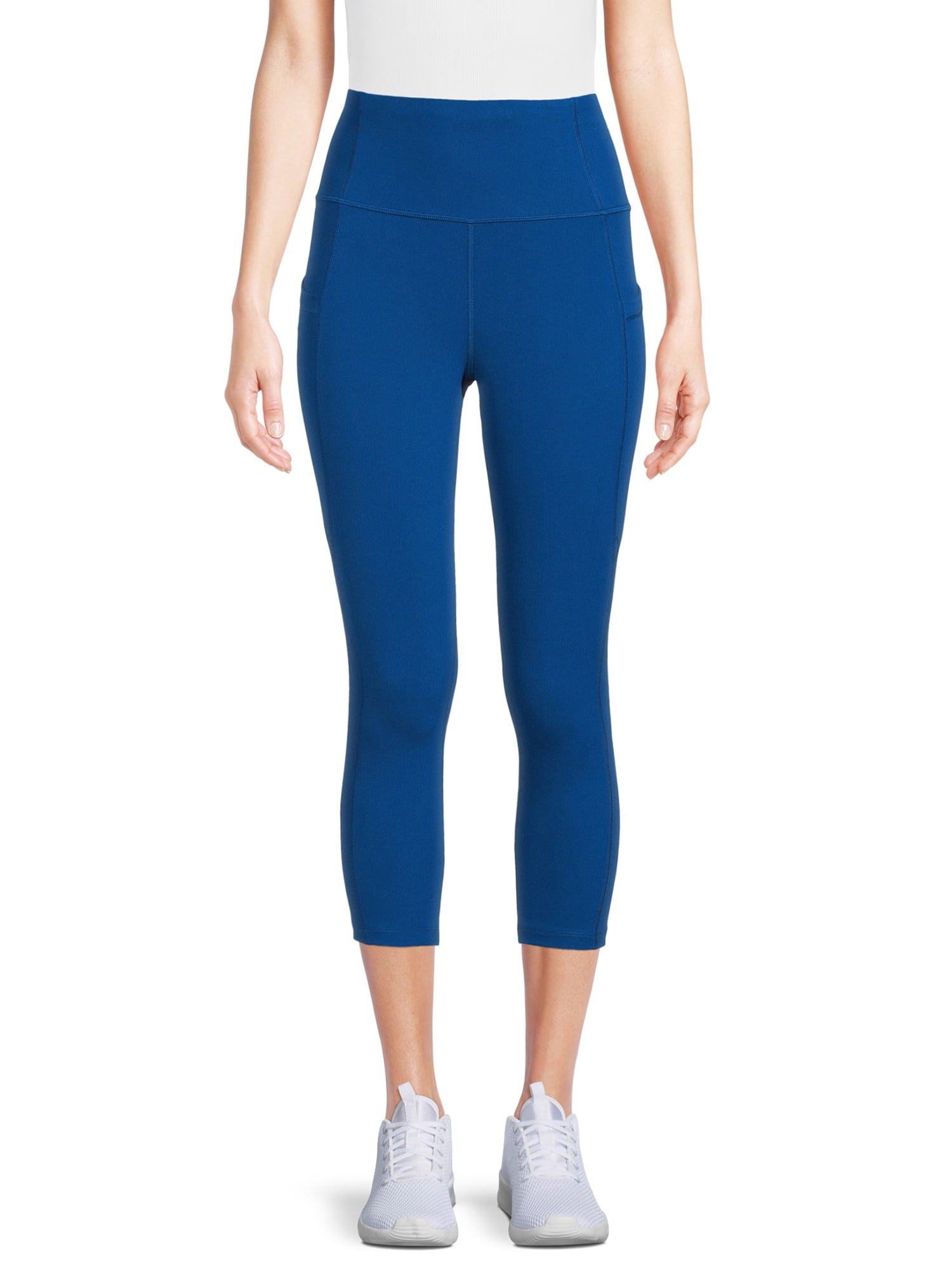 Lululemon Capri Mesh Leggings Blue Active Side Pockets Womens Size 4
