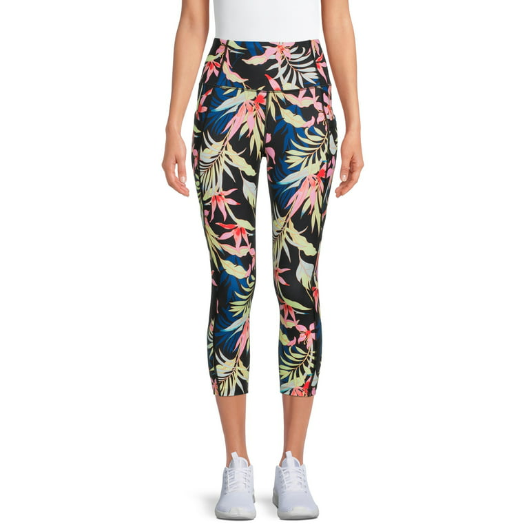 Avia Women's Print Active Leggings with Pockets. Floral Cut Print.Size  XL(16-18)