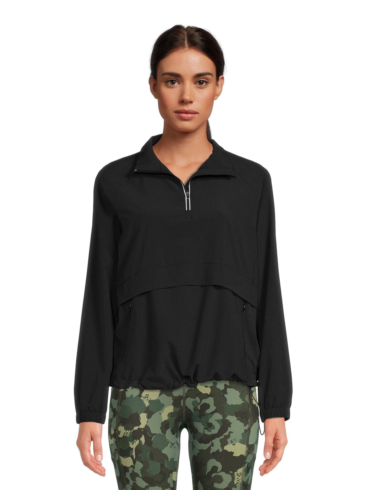 Avia Women's Pullover Mock Neck Quarter Zip Windbreaker Jacket