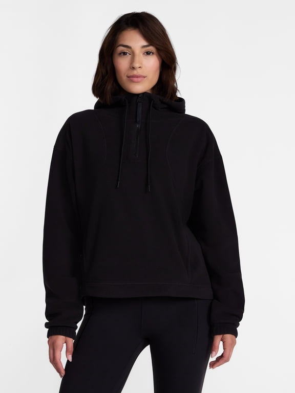 Women's Quarter Zip Fleece Hoodie, Sizes XS-XXXL