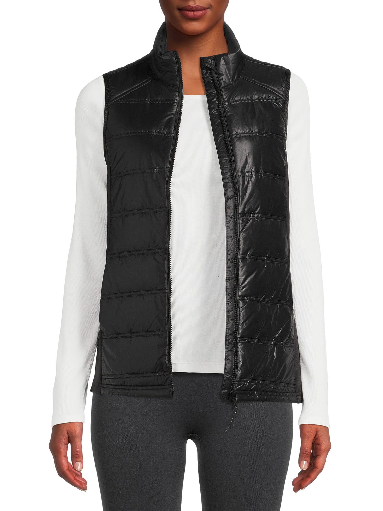 Tommy Hilfiger Womens Quilted Zip Front Vest Black Size Medium main image 1