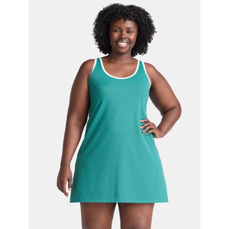 Avia Women's Racerback Active Piped Dress Size XS-4X with Support Pockets and Moisture-Wicking Fabric - Walmart.com Avia Women's Racerback Active Piped Dress Size XS-4X with Support Pockets and Moisture-Wicking Fabric - Walmart.com