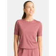 thumbnail image 1 of Avia Women's Ribbed Crop Tee with Short Sleeves, Sizes XS-XXXL, 1 of 5
