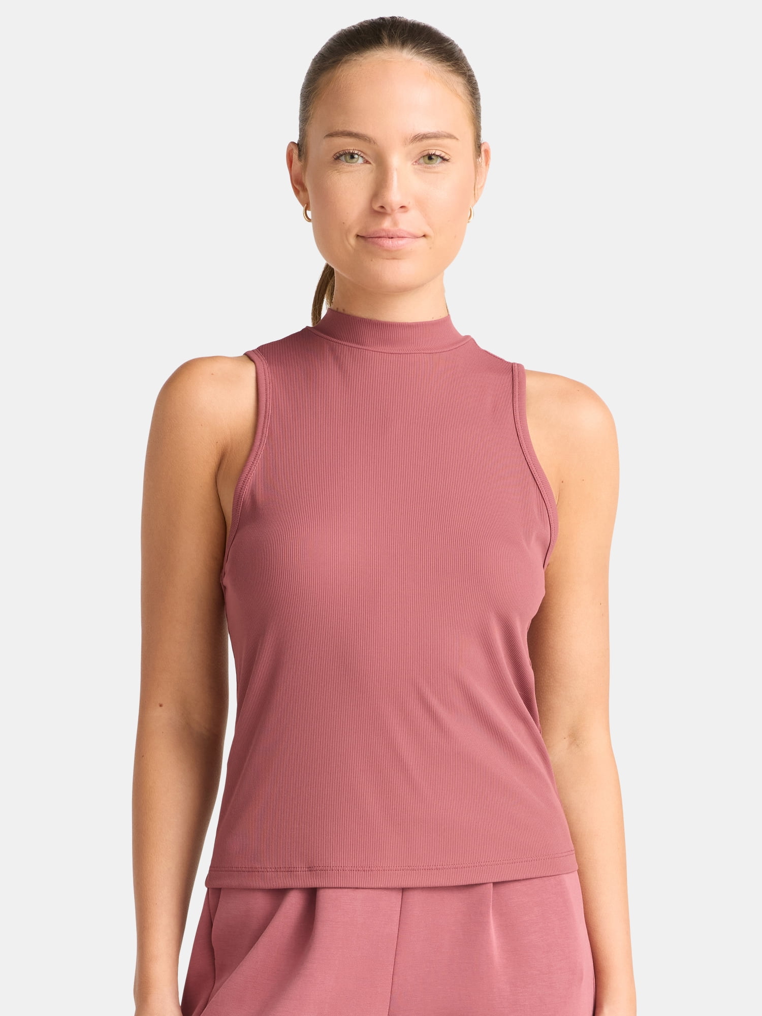 Avia Women’s Cotton Ruched Rib Tank Top – Soft & Versatile