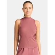 Avia Women's Ribbed Mock Neck Tank Top, Sizes XS-XXXL