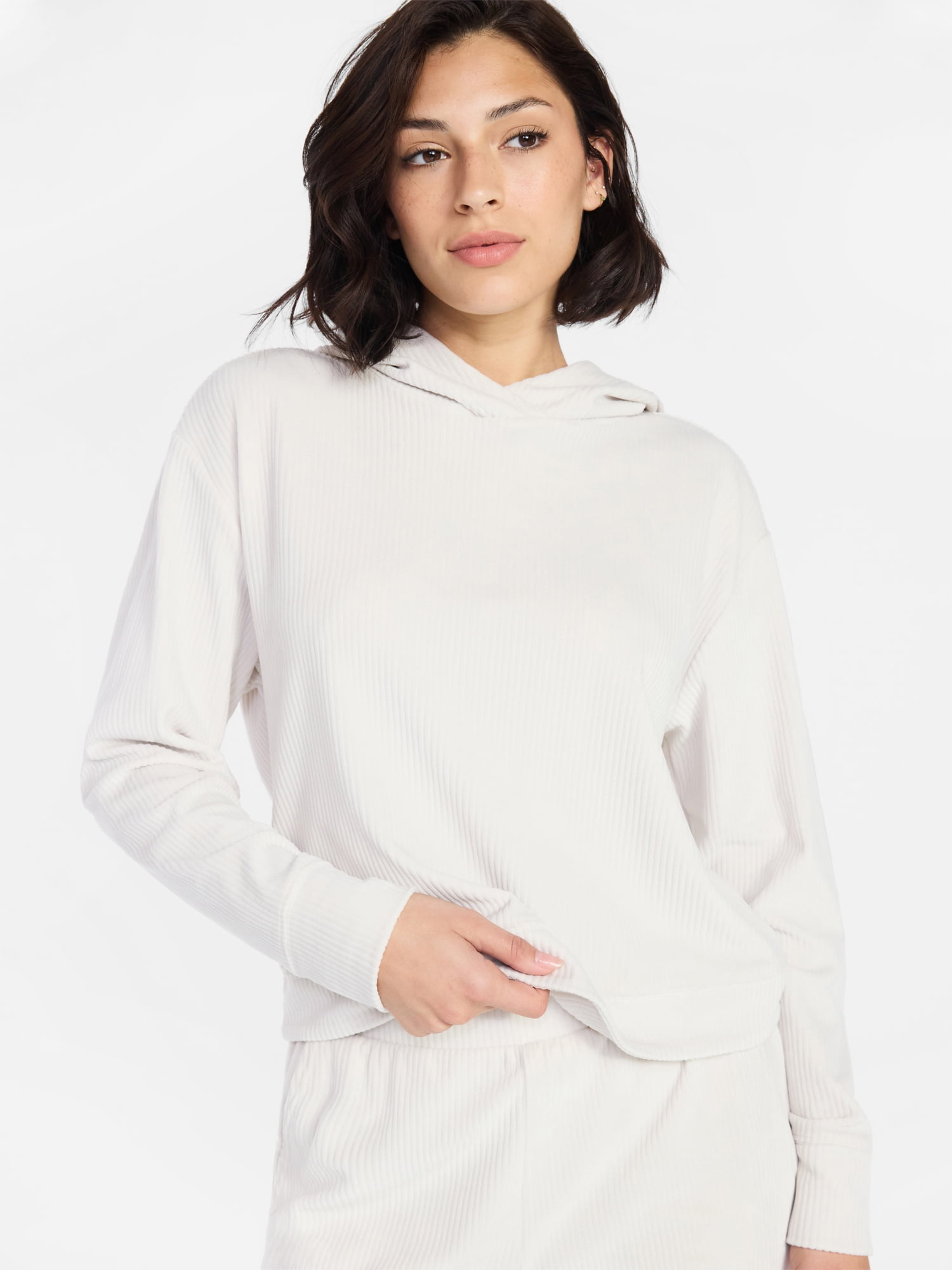 Avia Women's Rib Velour Hoodie, Sizes XS-XXXL