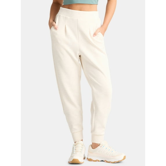 Avia Women's and Women's Plus Knit Pleat Joggers with Pockets, Size XS-4X