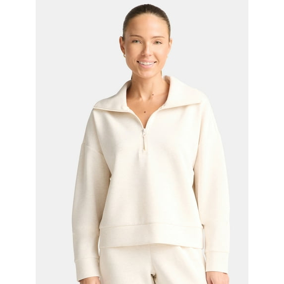 Avia Women's and Women's Plus Knit Quarter Zip Pullover, Sizes XS-4X