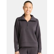 AVIA Women's and Women's Plus ScubaKnit Quarter Zip Pullover, Sizes XS-4X