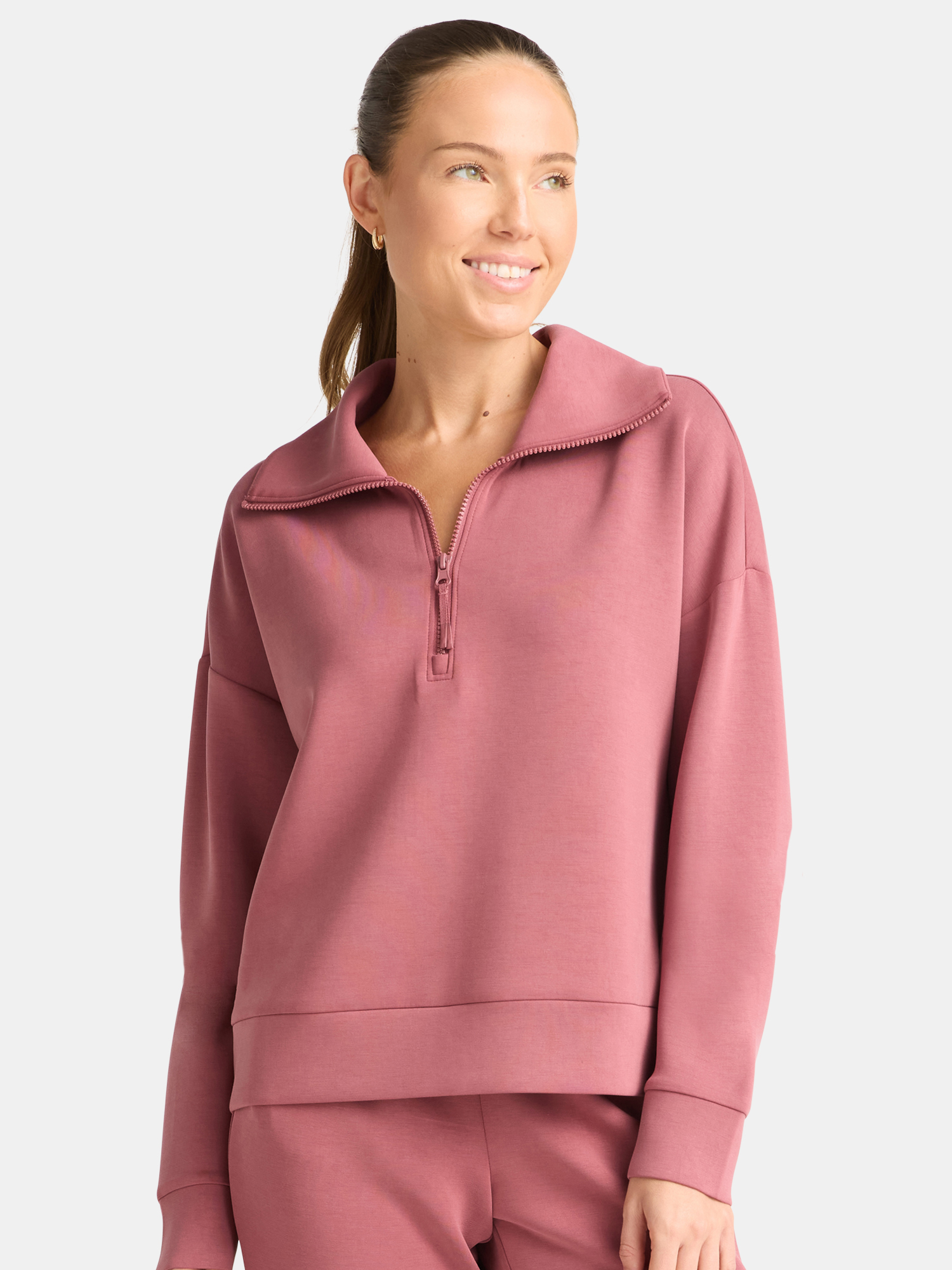 Avia Women's and Women's Plus Scuba Knit Quarter Z