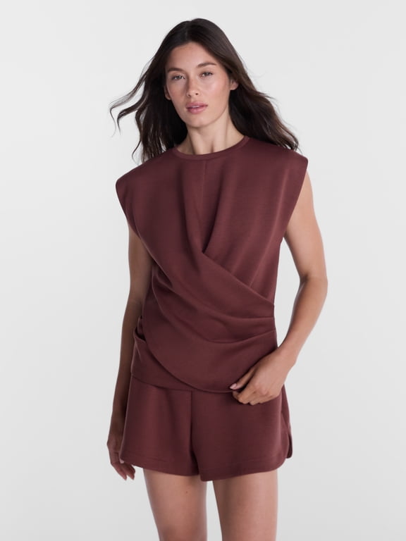 Women's ScubaKnit Sleeveless Wrap Top, Sizes XS-XXXL
