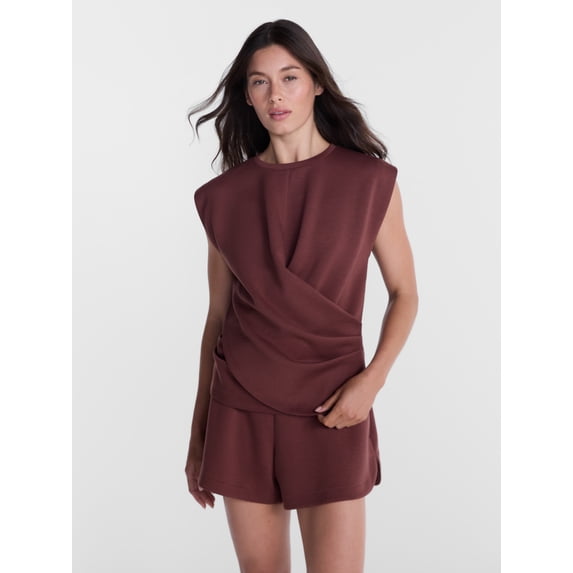 Avia Women's ScubaKnit Sleeveless Wrap Top, Sizes XS-XXXL