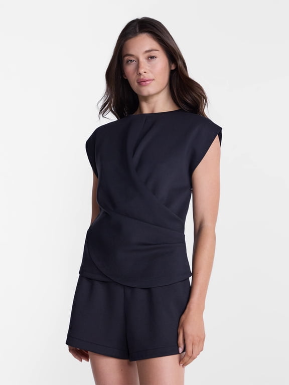 Women's ScubaKnit Sleeveless Wrap Top, Sizes XS-XXXL