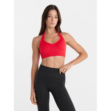 Avia Women's Seamless Halter Low Impact Sports Bra, Sizes S-XXXL