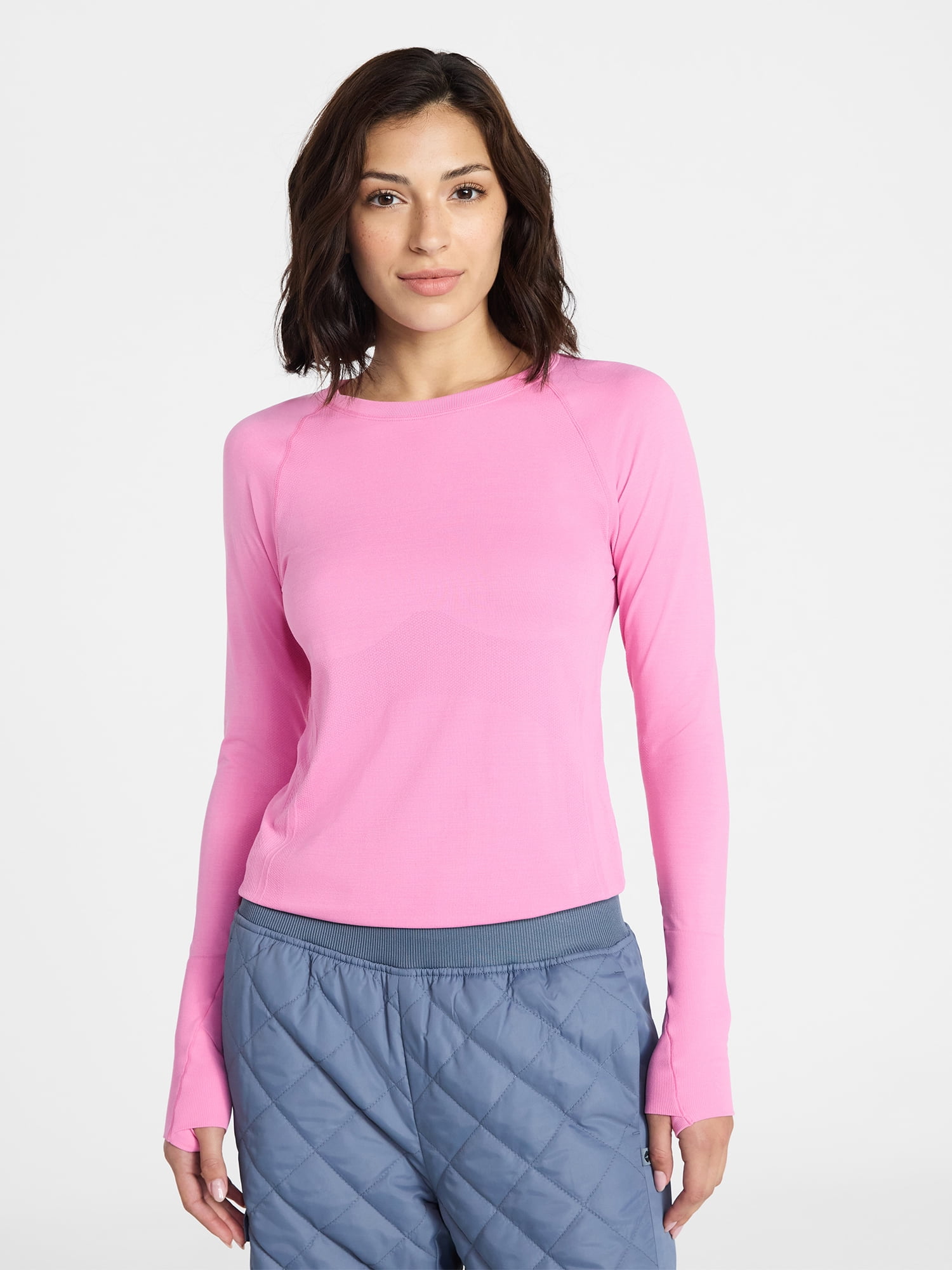 Avia Women's Seamless Tee with Long Sleeves, Sizes XS-XXXL