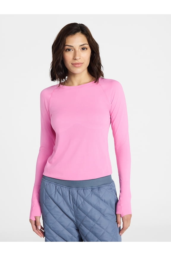 Women's Seamless Tee with Long Sleeves, Sizes XS-XXXL