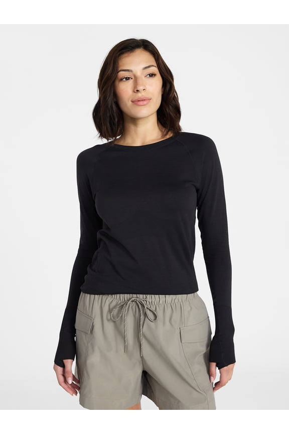 Women's Seamless Tee with Long Sleeves, Sizes XS-XXXL