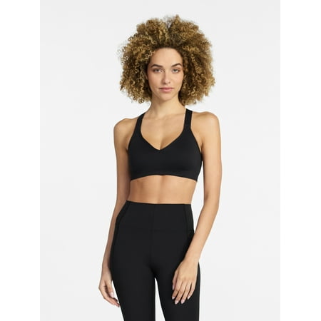 Avia Women's Seamless Rib Plunge Sports Bra, Sizes XS-XXXL