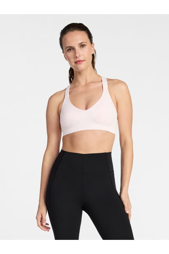 Women's Seamless Rib Plunge Sports Bra, Sizes XS-XXXL