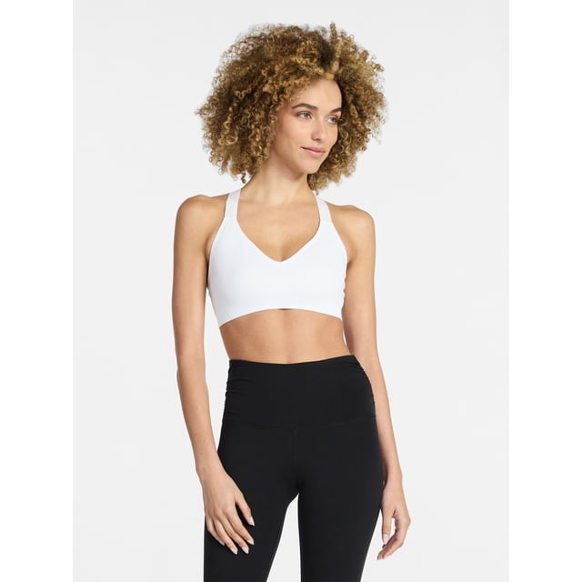 Avia Women's Seamless Rib Plunge Sports Bra, Sizes XS-XXXL