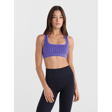 Avia Women's Seamless Strappy Square Neck Low Impact Sports Bra, Sizes S-XXXL